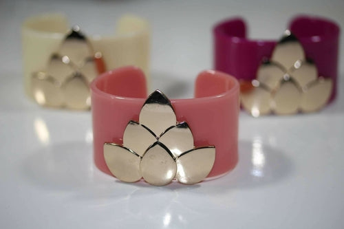 Lotus Flower Cuff Bangles