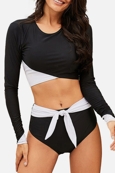 Color Block Swimsuit Set