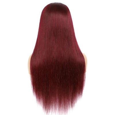 Human Hair Headband Wig - Burgundy