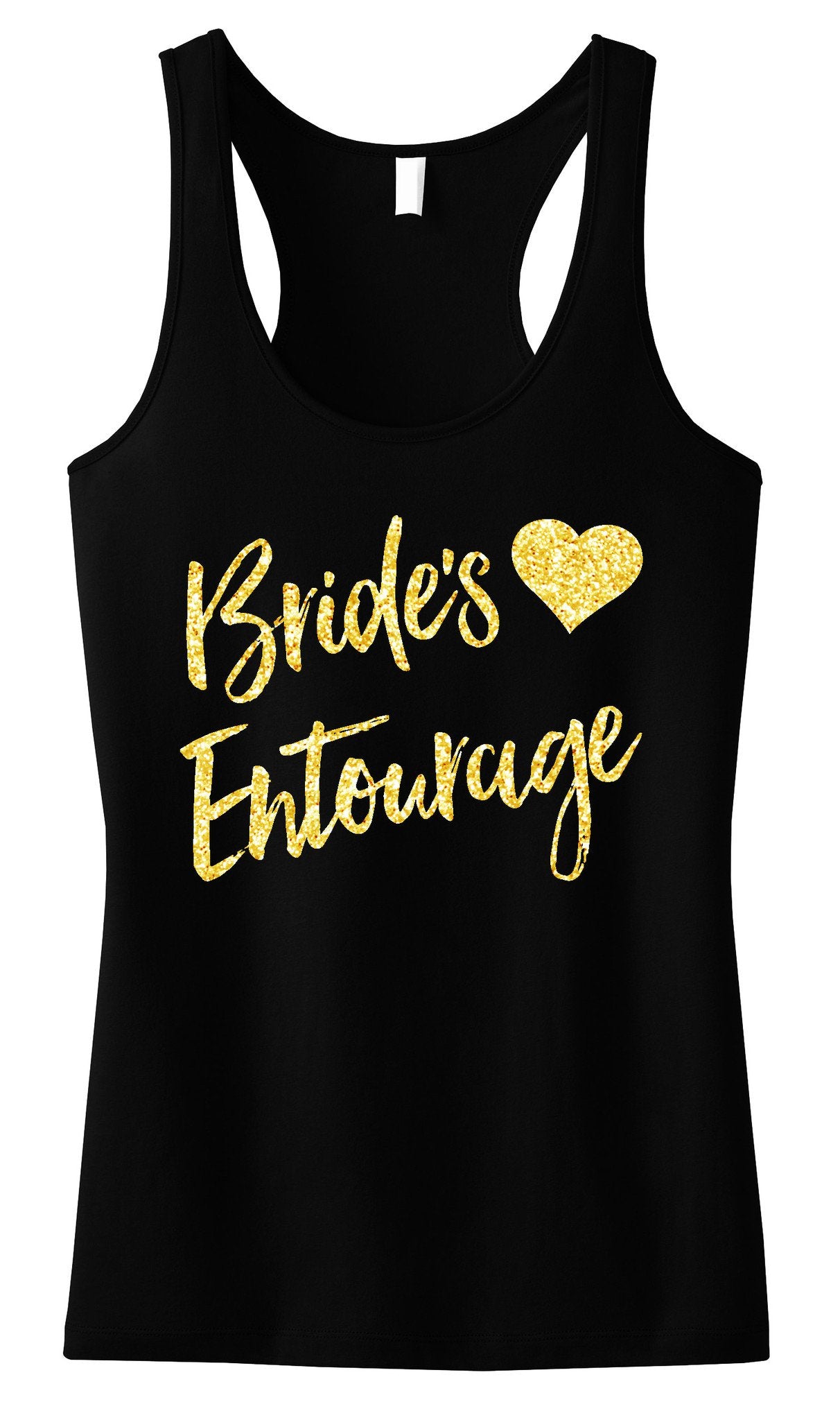 Bride's Entourage Script Tank Top with Gold Glitter