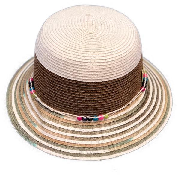 Zoe Brown Striped Bucket Hat