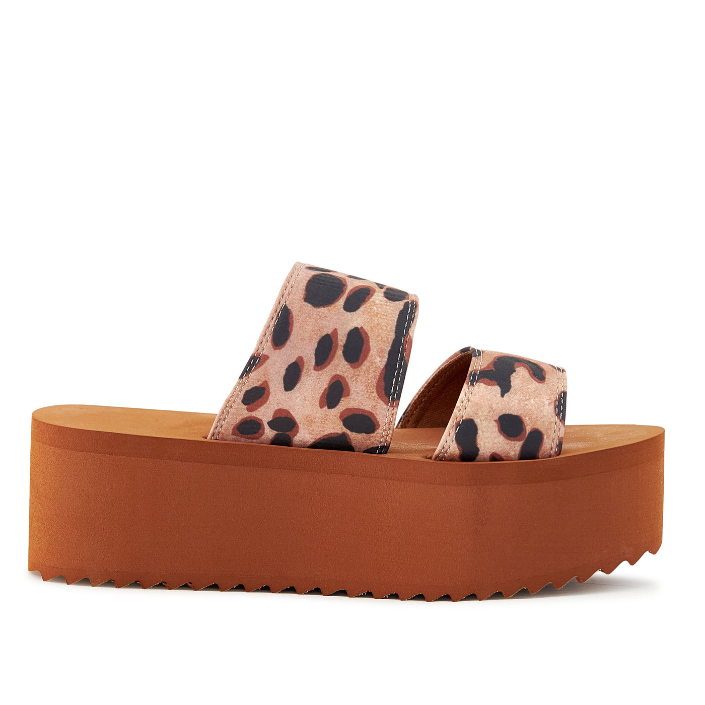 Platform Sandal Two Band Leopard