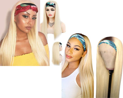 Human Hair Headband Wig - Blonde