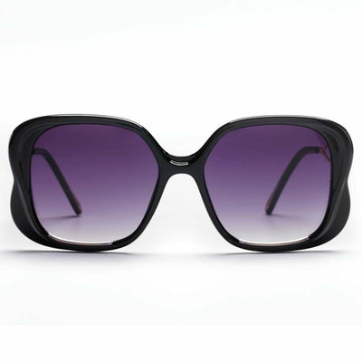 Black and Purple Lens Square Sunglasses